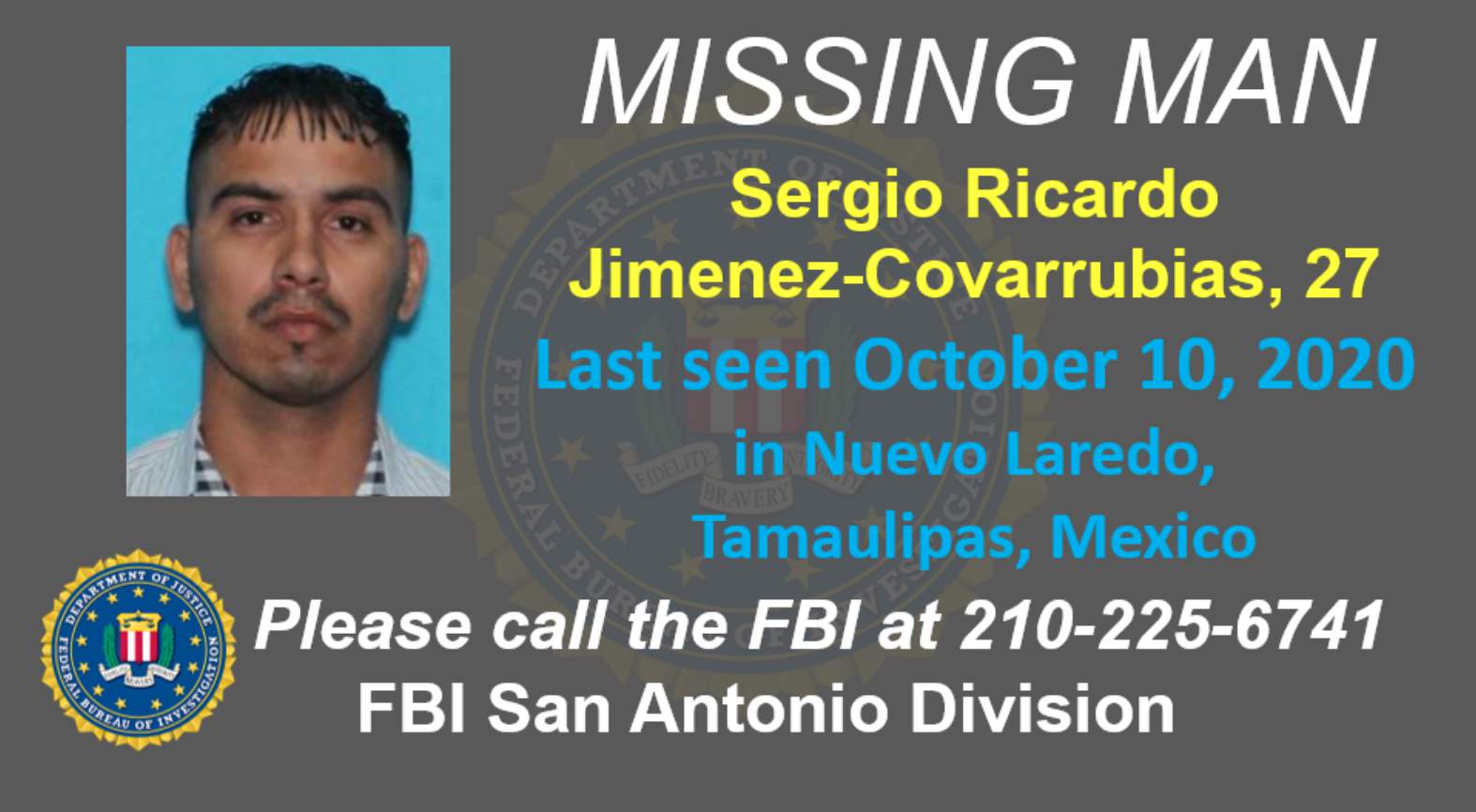 FBI seeks 27-year-old believed to have been kidnapped in Mexico