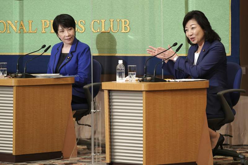 2 women, political opposites, vying in race for Japan PM