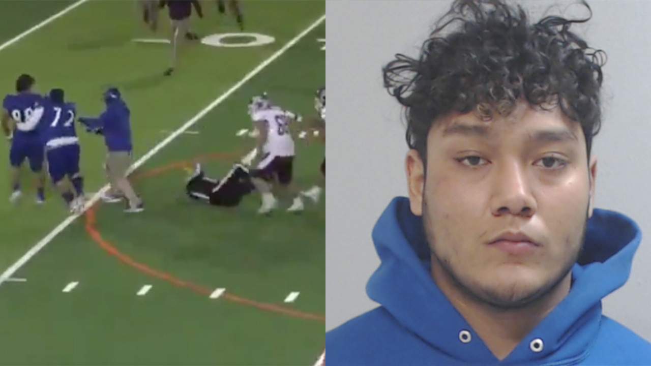 South Texas high school football player booked in jail after blindsiding referee