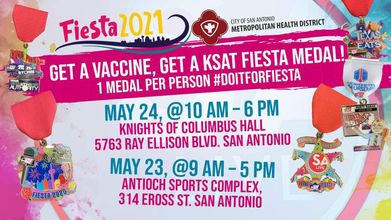Get vaccinated and score a 2020-21 KSAT Fiesta medal