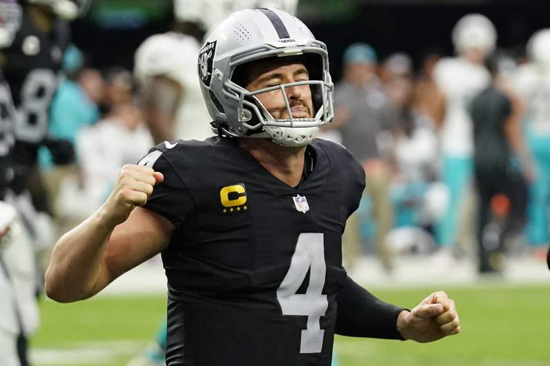 The Latest: Raiders pull out second OT win in 3 weeks