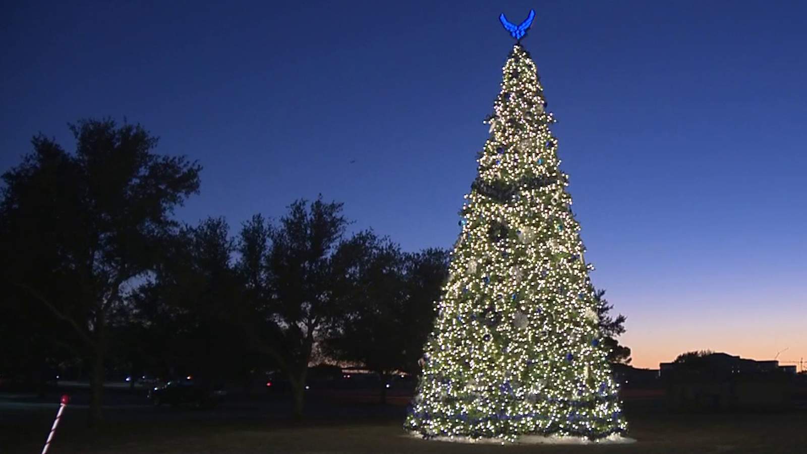 WATCH: Lackland Air Force base kicks off tree lighting ceremony, the first of several holiday celebrations