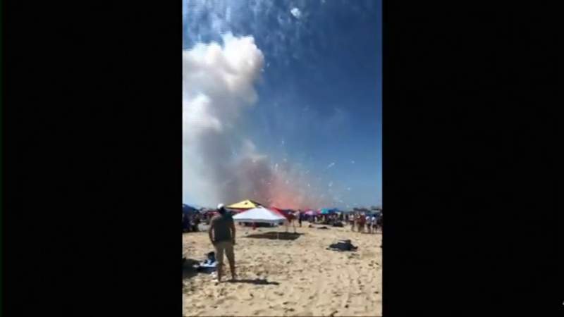 WATCH: Fireworks accidentally explode on Maryland beach