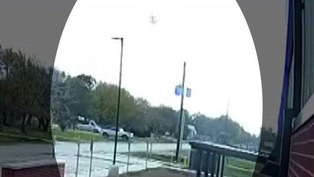 An airplane is seen in this image moments before it crashed into Trinity Bay near Anahuac, Texas, on Feb. 23, 2019.