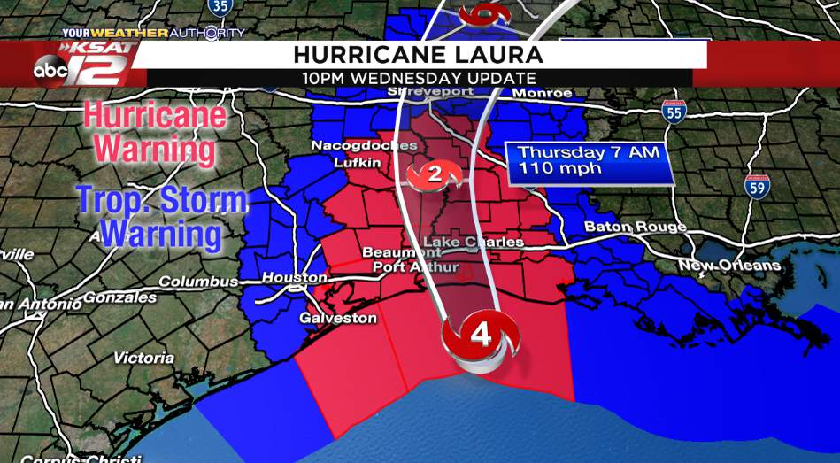 Category 4 Hurricane Laura will soon make landfall on Texas/Louisiana coast