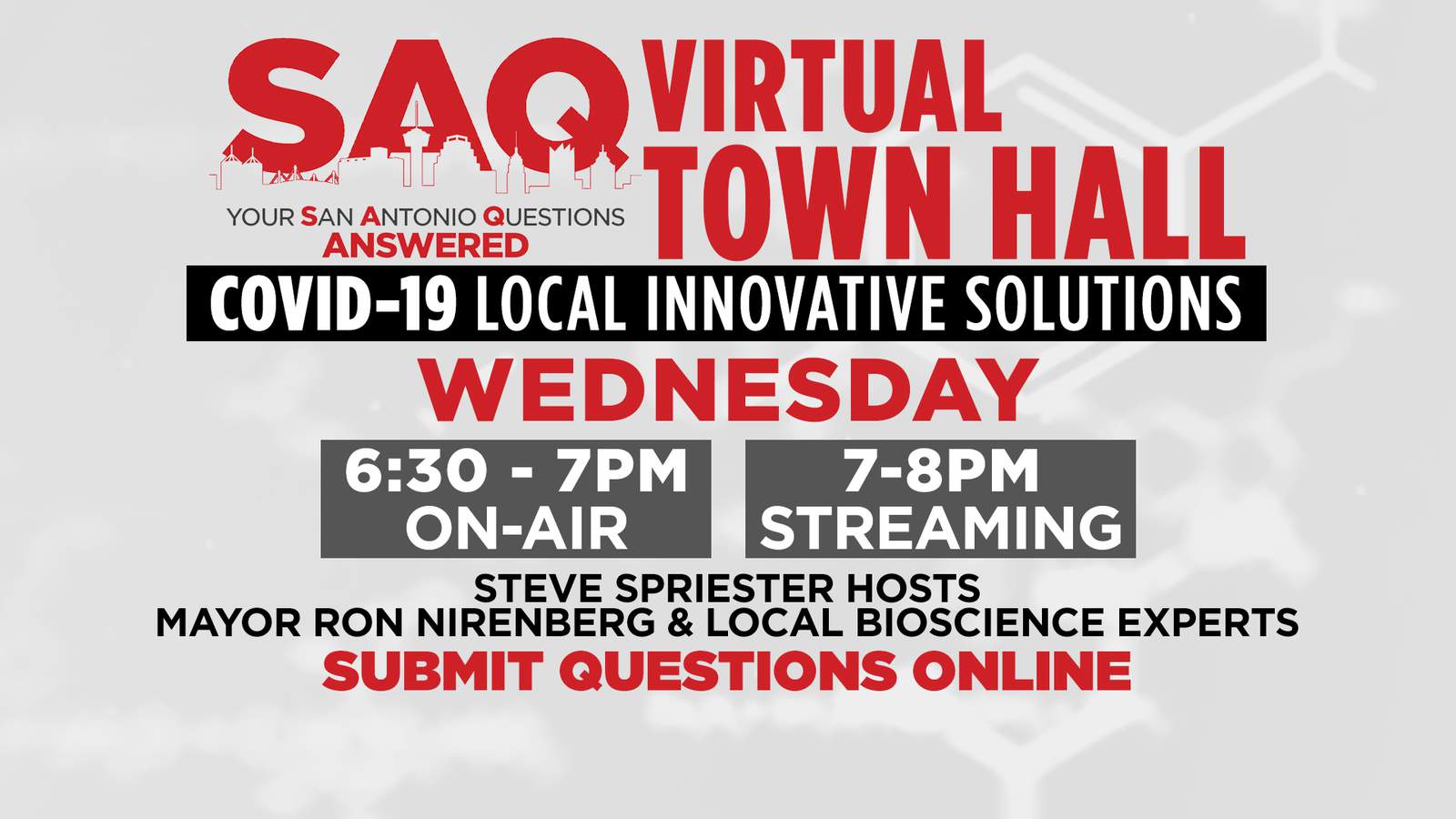 SAQ Virtual Town Hall: Mayor Nirenberg, local bioscience experts explain how innovative technology is fighting COVID-19 in SA