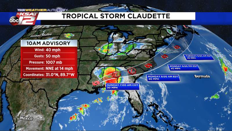 Tropical Storm Claudette forms Saturday morning
