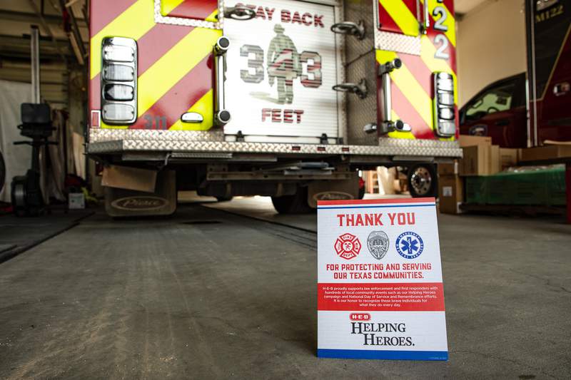 H-E-B to show support for 750 first responder stations statewide in rememberance of Sept. 11