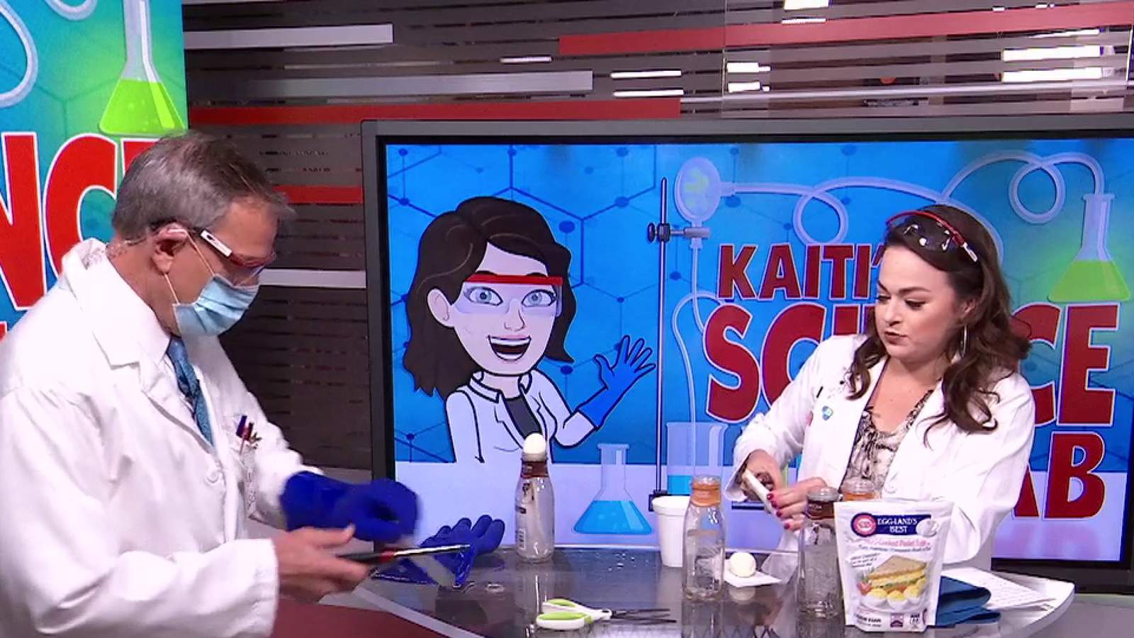KSAT Kids Home Science: Egg in a bottle experiment