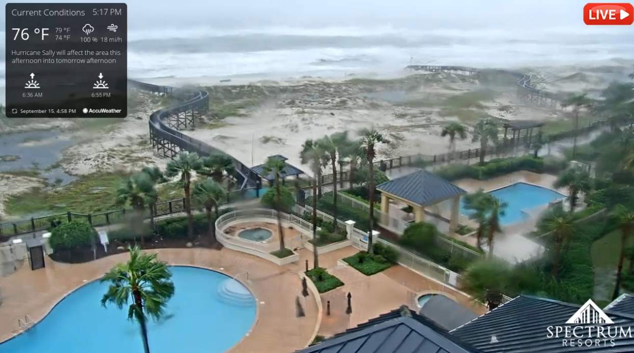 Watch live webcams as Hurricane Sally approaches the Northern Gulf Coast