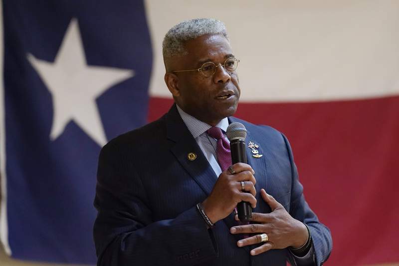 FILE - In this Wednesday, Sept. 22, 2021, record  photo, Texas gubernatorial hopeful Allen West speaks astatine  the Cameron County Conservatives day  celebration, successful  Harlingen, Texas. West, a campaigner  for the Republican information   for politician  of Texas, said Saturday, Oct. 9, 2021, that helium  has received monoclonal antibody injections aft  being diagnosed with COVID-19 pneumonia. (AP Photo/Eric Gay, File)