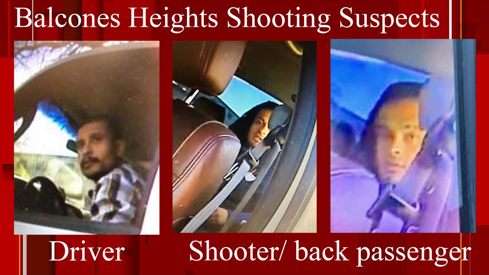 Photos released of Balcones Heights police shooting suspects
