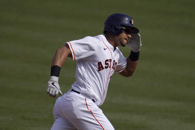 Brantley has 4 of Astros’ 20 hits in 14-3 rout of Twins
