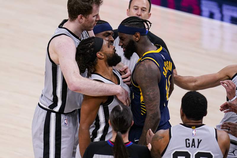 WATCH: Patty Mills fights with Pacers forward JaKarr Sampson leading to technical fouls, ejection