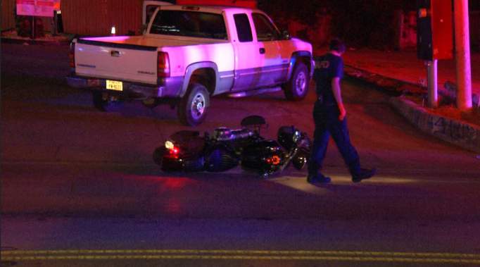 Motorcyclist loses control of bike after hitting railroad tracks, police say