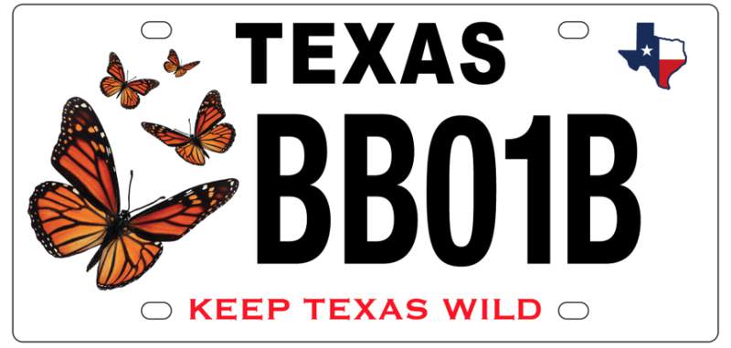 New Texas license plates benefit monarch butterfly conservation