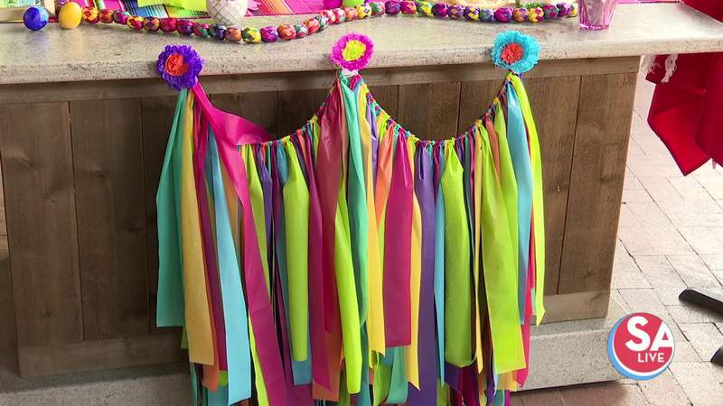 How to make your own streamer garland for Fiesta Porch Parade