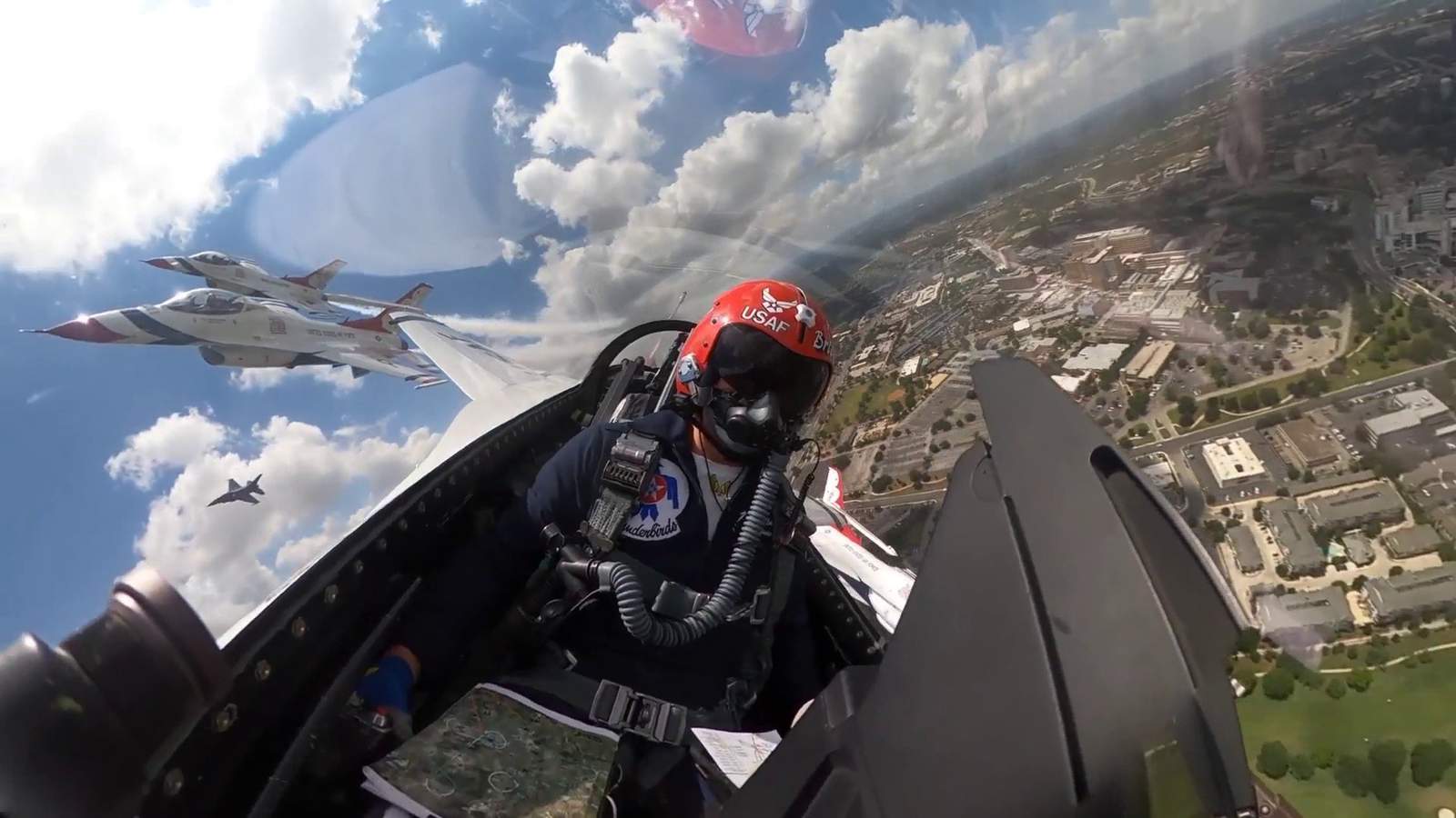 Fly with the Thunderbirds! Watch the San Antonio flyover from the cockpit of an F-16