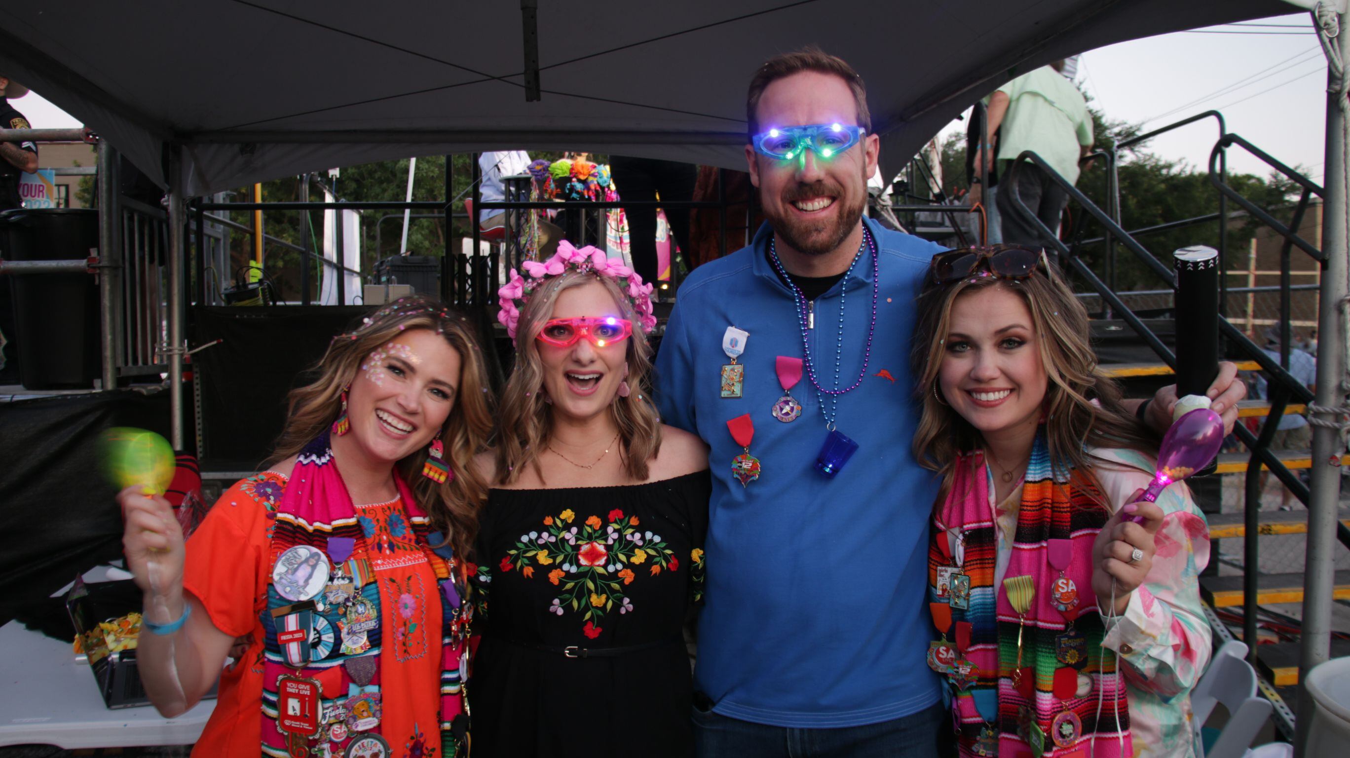 KSAT Insiders and viewers celebrate with anchors, reporters and staff at KSAT 12's 2023 Fiesta Flambeau Parade Watch Party.