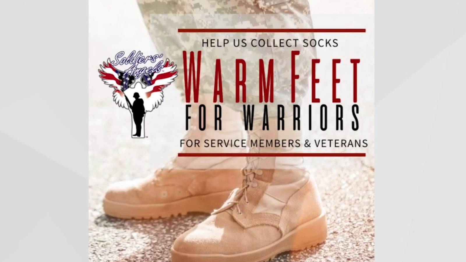 KSAT Community spotlight: Help Soldiers’ Angels collect 10,000 pairs of socks for service members, veterans