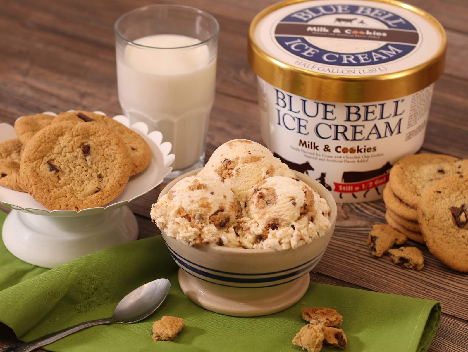 Blue Bell brings back Milk & Cookies flavor for National Ice Cream Month