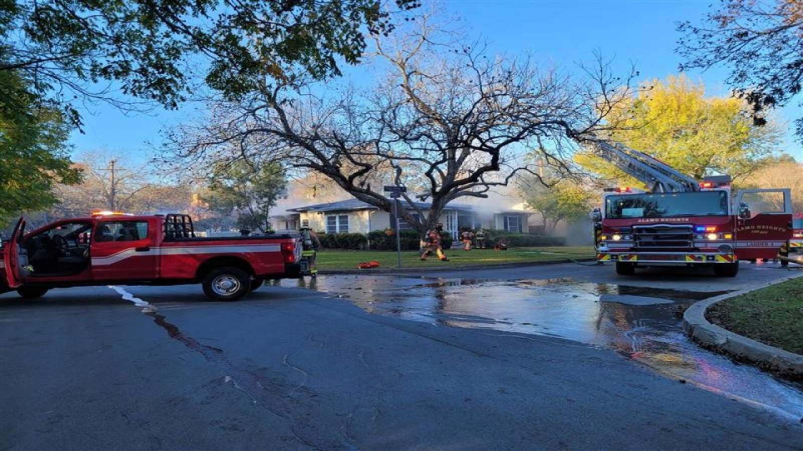 Ammunition goes off as firefighters respond to house fire in Olmos Park