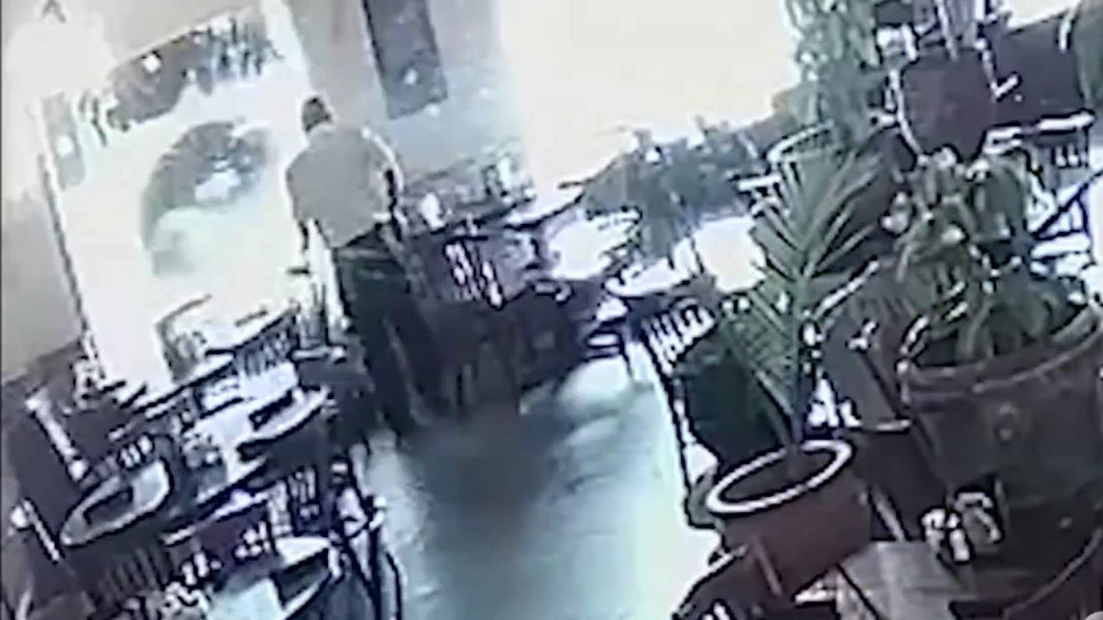 Caught on camera: Tire crashes through window at Texas restaurant, nearly misses employee