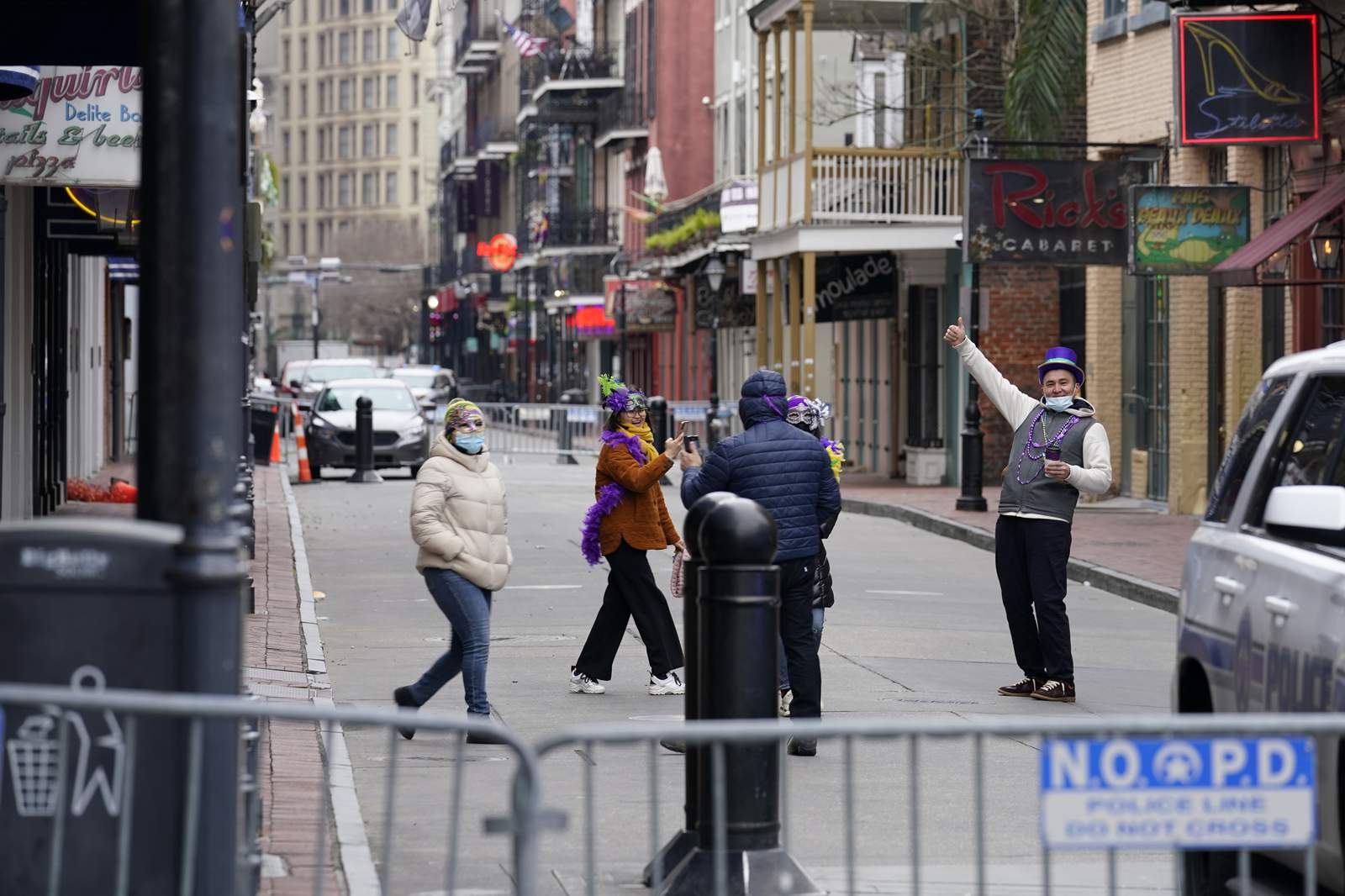 Muted Mardi Gras: Closed bars, barricaded Bourbon Street
