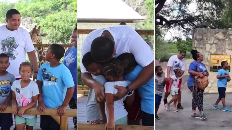 Air Force staff sergeant surprises family at San Antonio Zoo after 500+ days of separation
