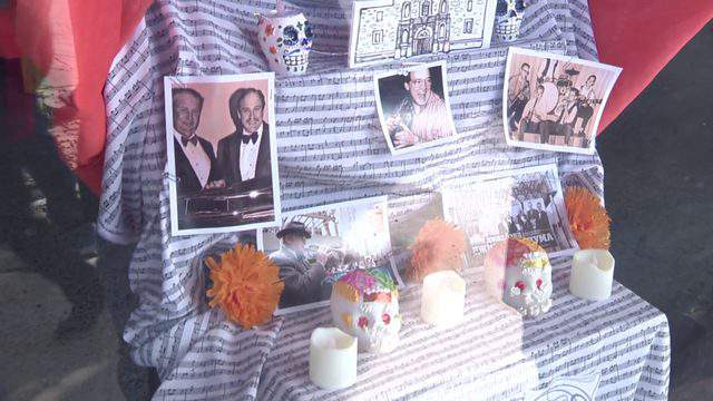 Altars, art decorate 2 1/2 miles of Deco District for Día de Los Muertos on The Old Spanish Trail