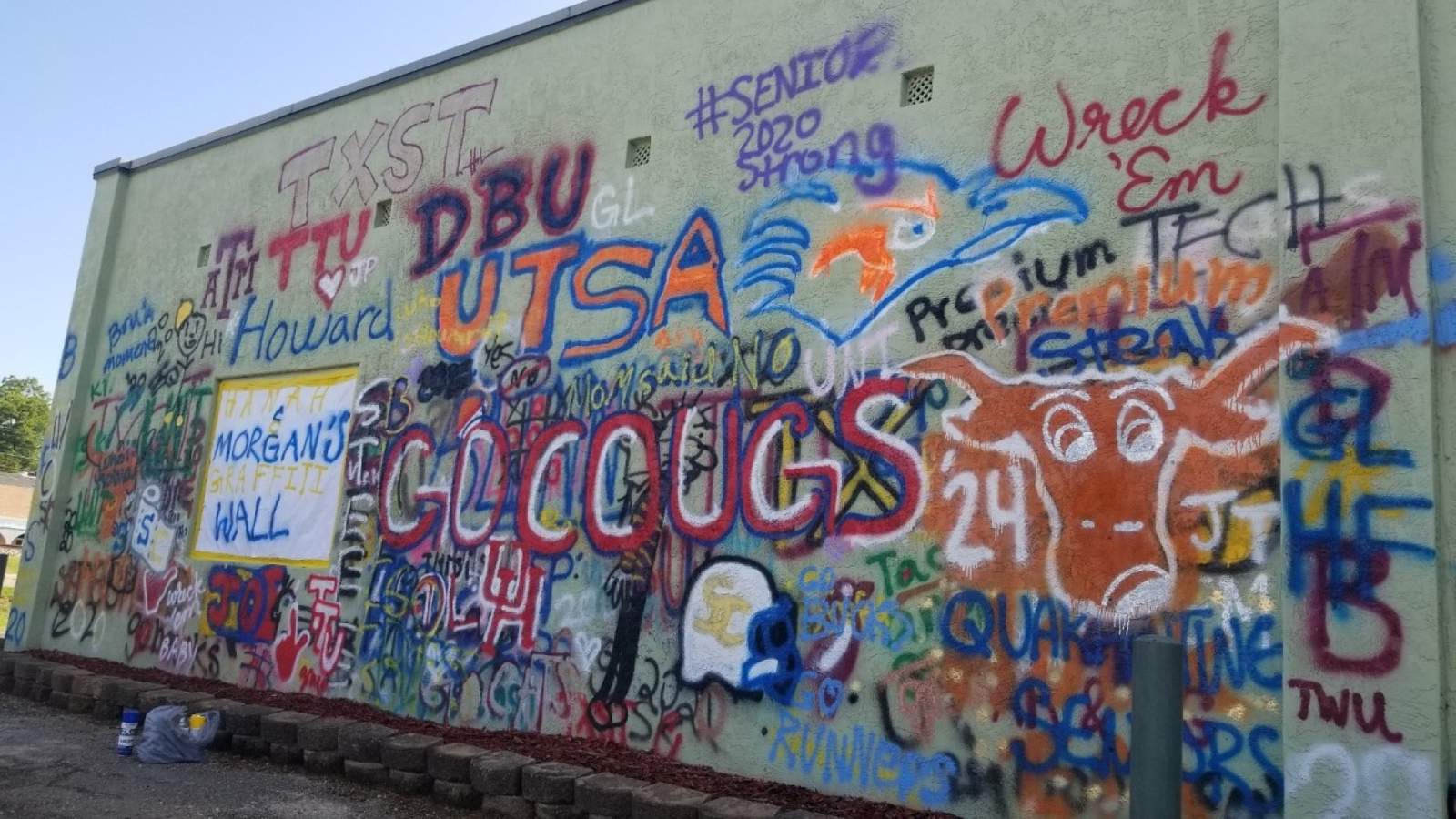 Graffiti Wall in Schertz dedicated to graduating class of 2020