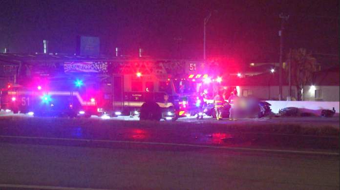Car went airborne before landing, crashing on Interstate 10, police say