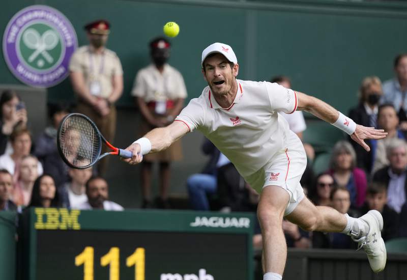 The Latest: Andy Murray wins seesaw match at Wimbledon