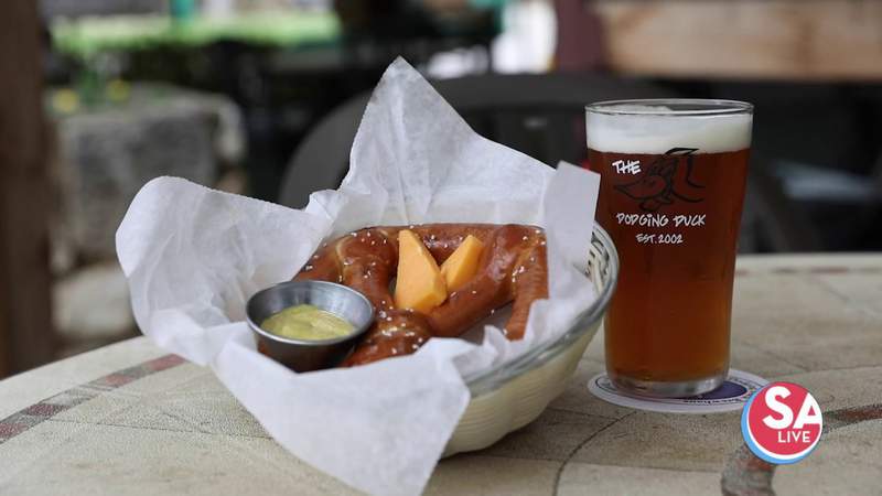 Freshly brewed beer at this family-friendly hot spot