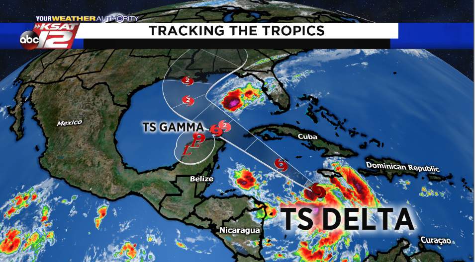 Two tropical storms to affect the Gulf, Delta becomes a hurricane