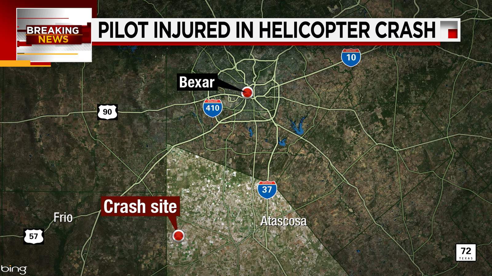 Officials: Pilot airlifted, hospitalized after helicopter crash in Atascosa County