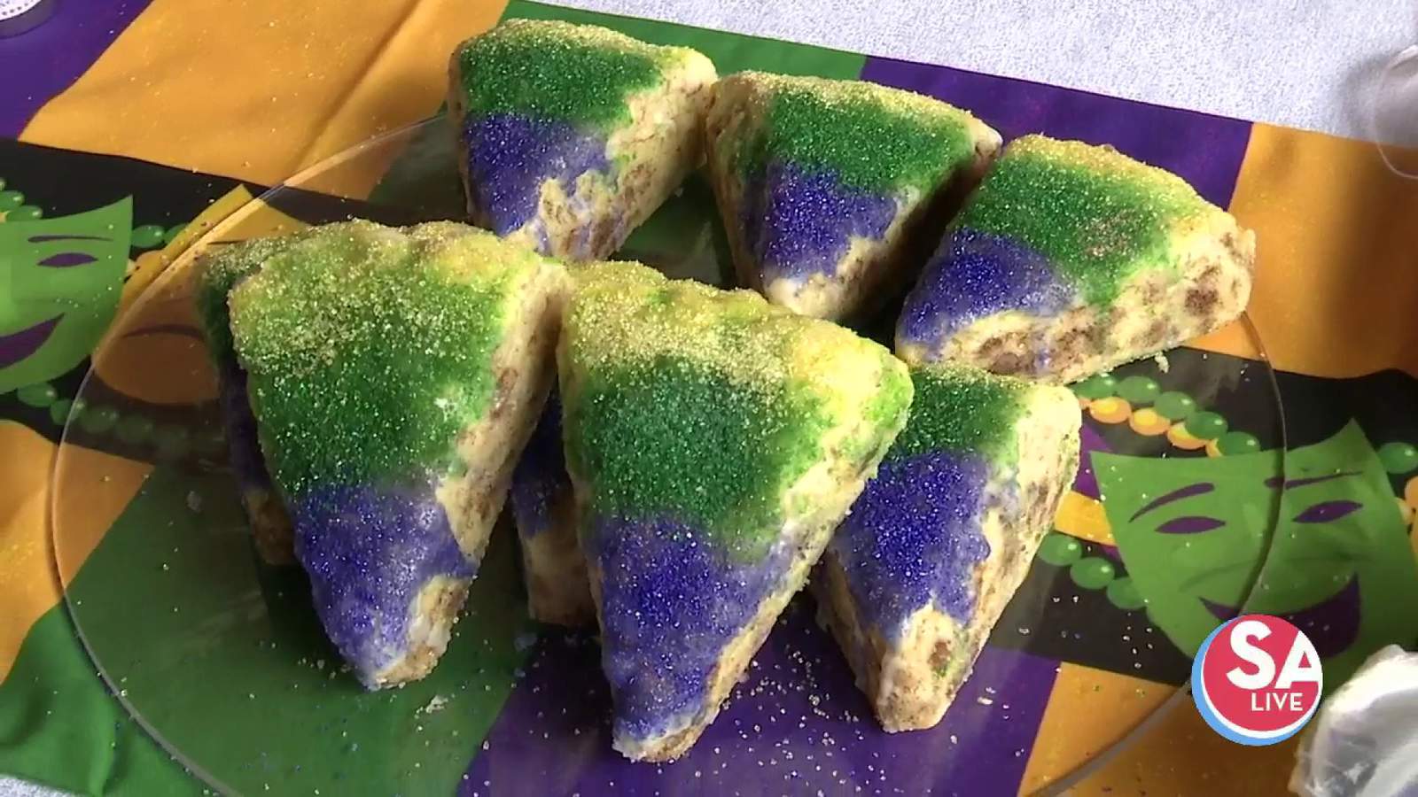 Recipe: Mardi Gras king cake scones