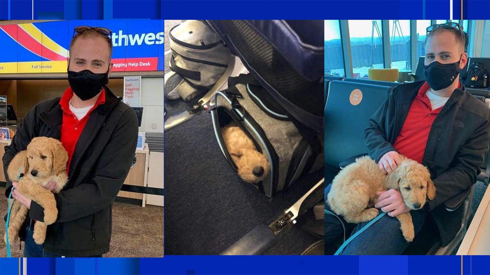 Southwest Airlines dispatcher travels over 3,000 miles to help deliver puppy for Christmas