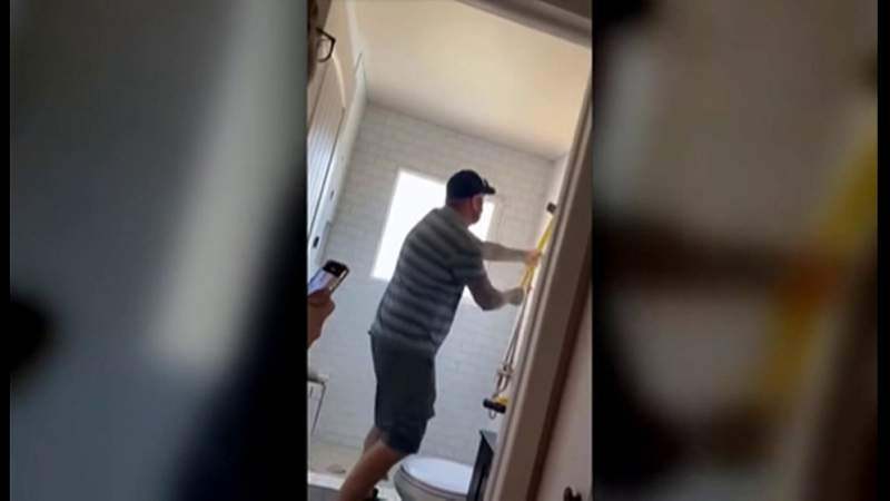 Viral video shows contractor destroying bathroom after he says homeowner refused to pay
