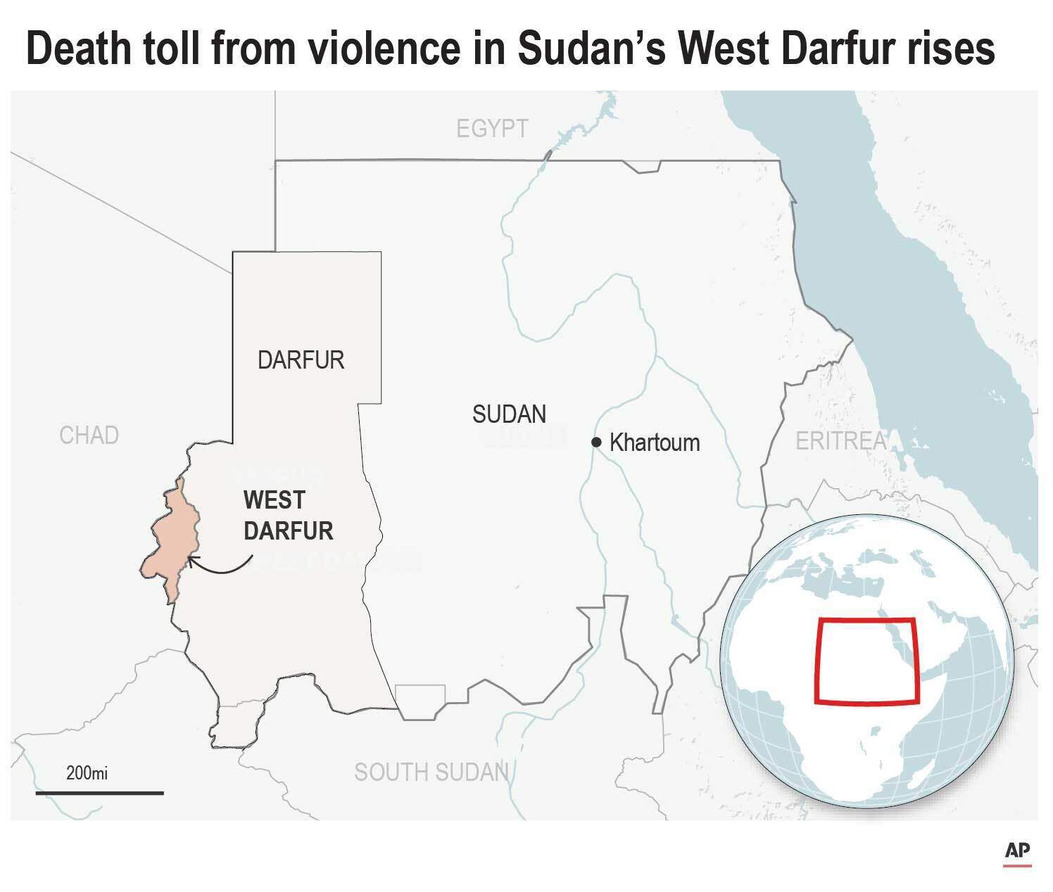 Death toll from violence in Sudan's West Darfur rises to 83