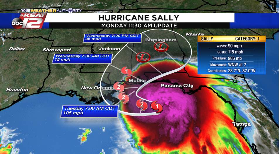 Hurricane Sally expected to make landfall as Category 2 hurricane