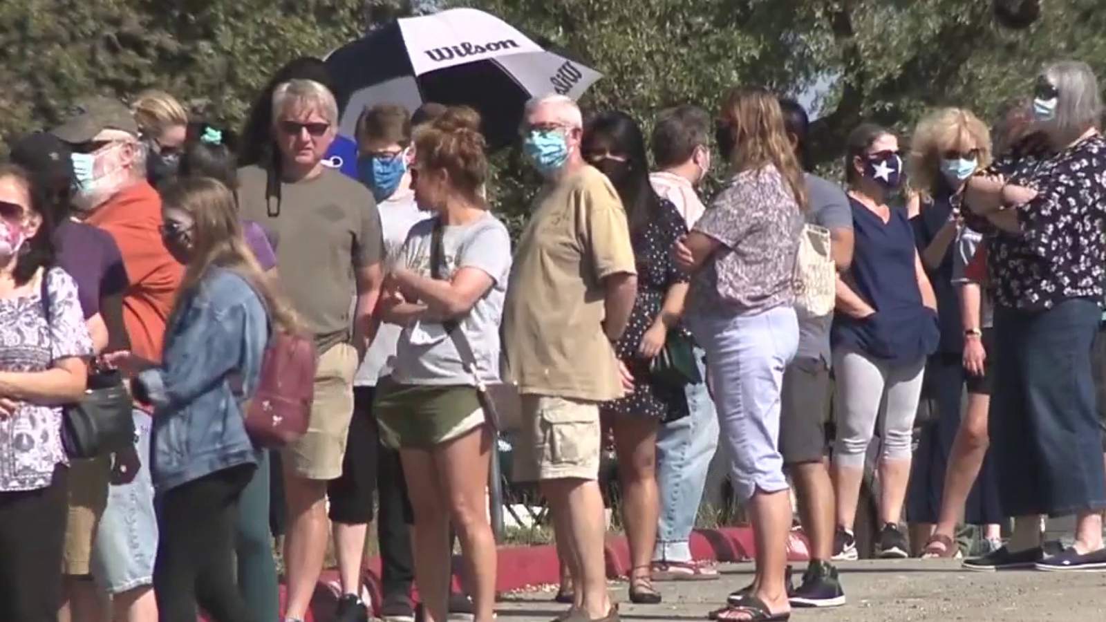 Mega voting sites prove necessary as thousands flock to polls on day one of early voting