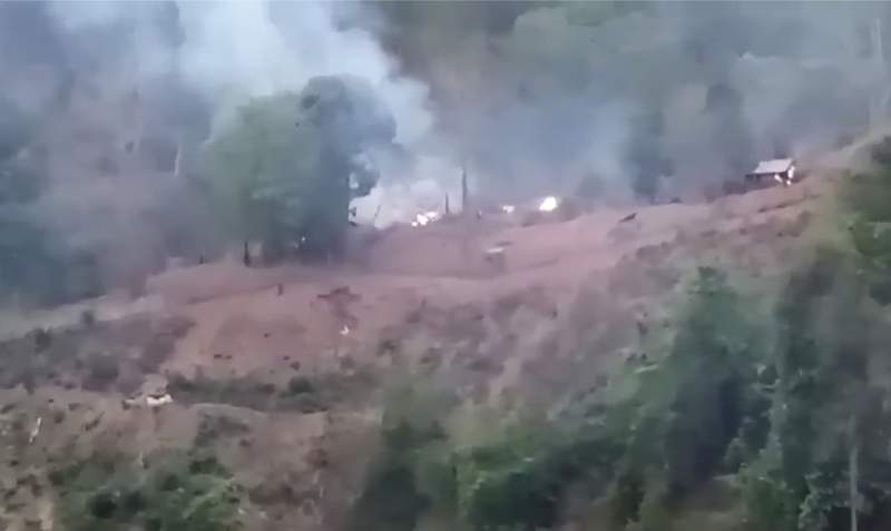 Myanmar guerrillas capture gov't base; airstrikes follow
