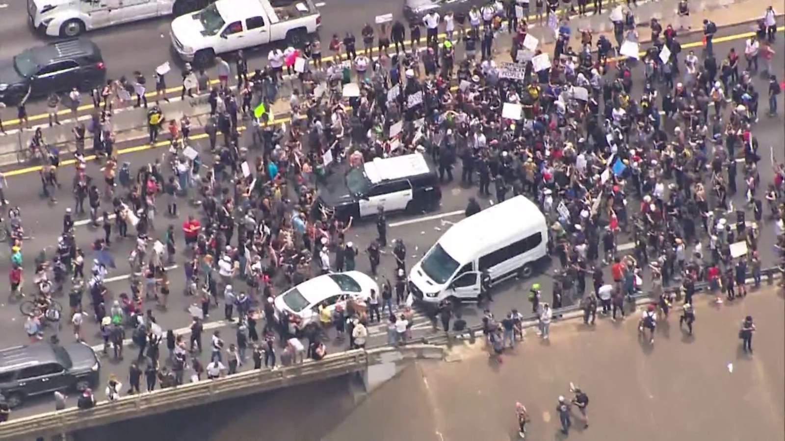 WATCH Aerial view of protests in Austin