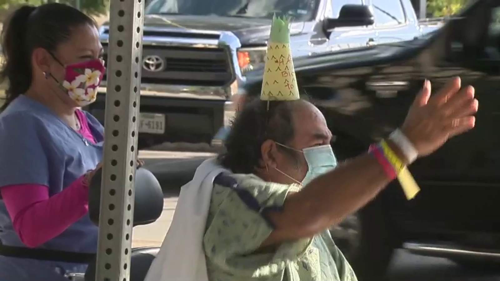 Man surprised with birthday parade at Baptist Hospital