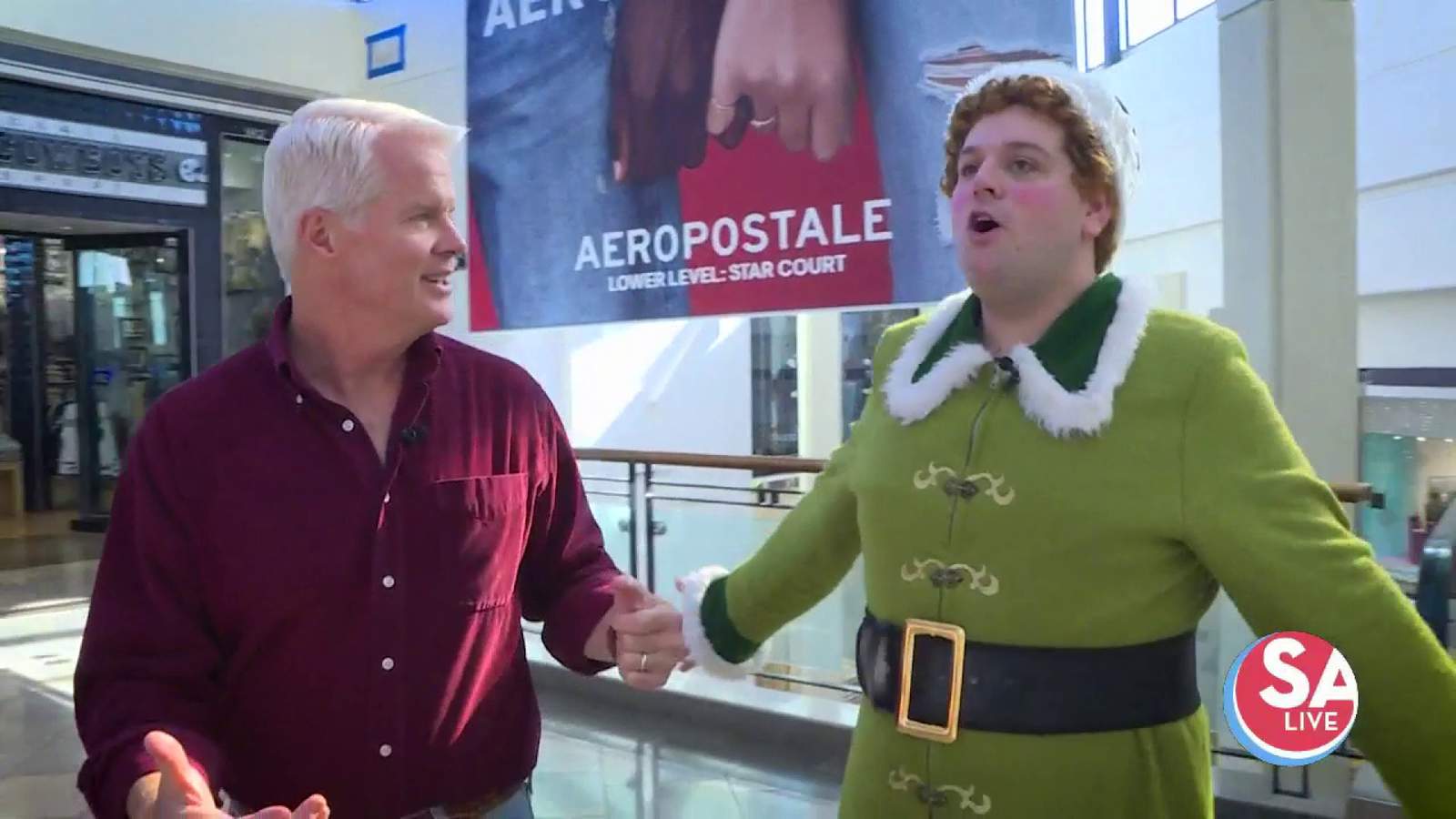 Buddy the Elf searches North Star Mall for Santa!