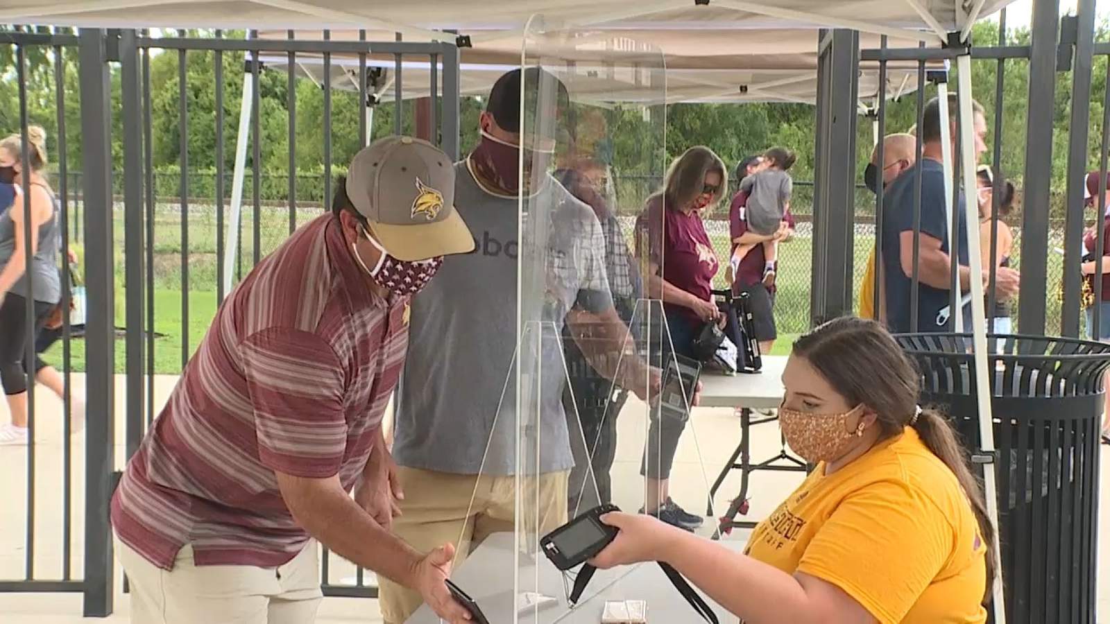 Spectators and staff execute Texas State Athletics health and safety measures in football home opener