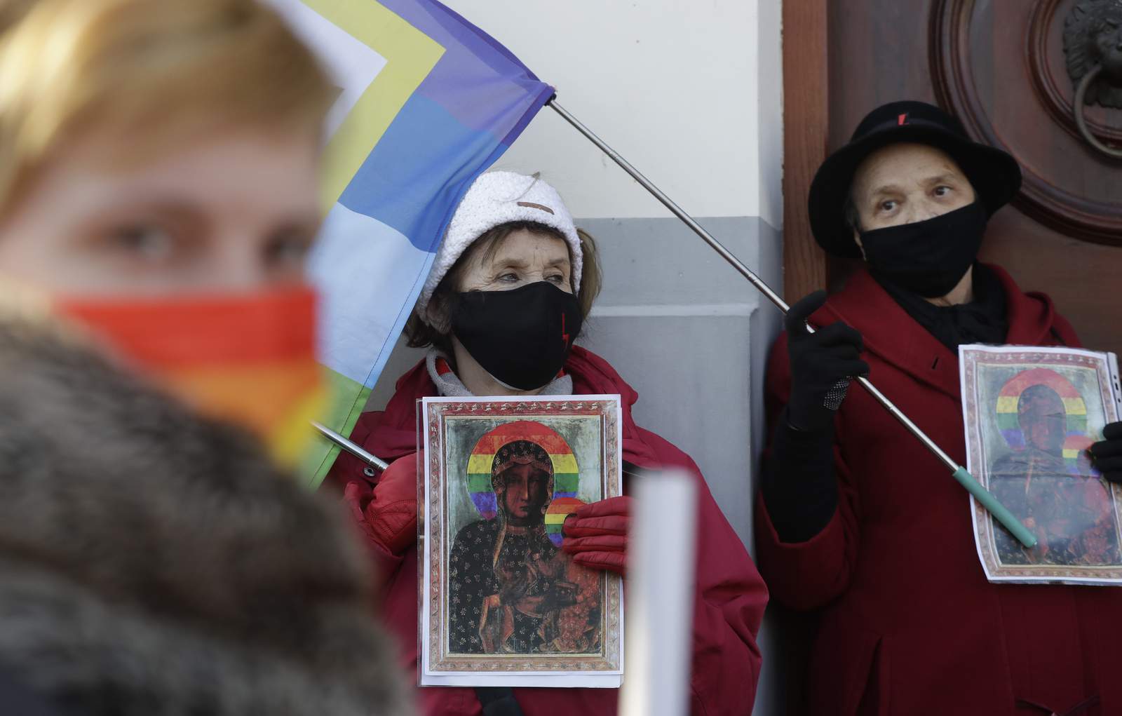 Polish court acquits activists who put LGBT rainbow on icon