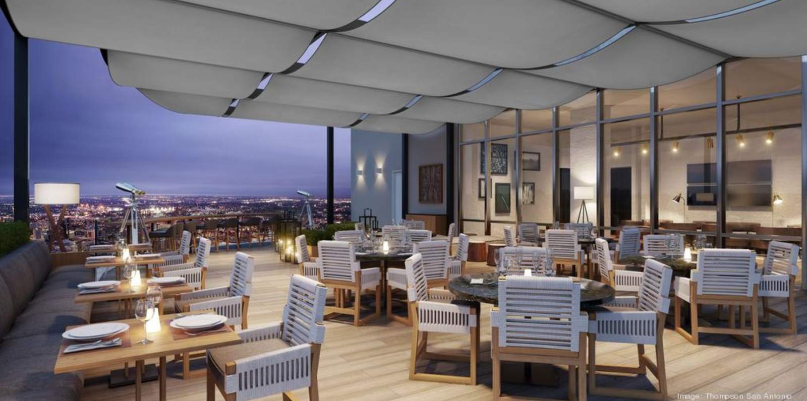New San Antonio skyline hotel unveils River Walk, rooftop restaurant and bar lineup