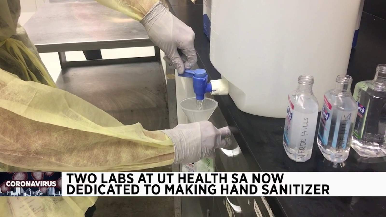 Two labs at UT Health San Antonio dedicated to make hand sanitizer for frontline workers